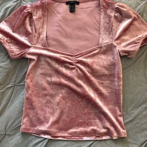 Pink velvet top